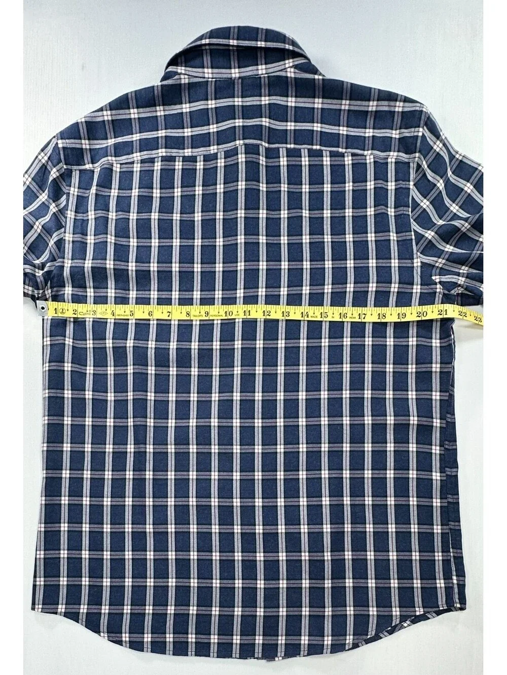 Banana Republic Check Plaid Untucked Button Up Blue Mens L